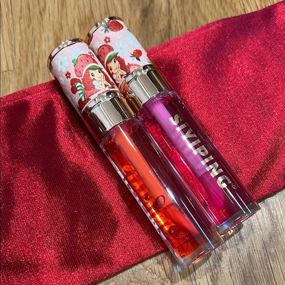Strawberry short cake Red and Pink High-Shine Lip Gloss oil Collection new